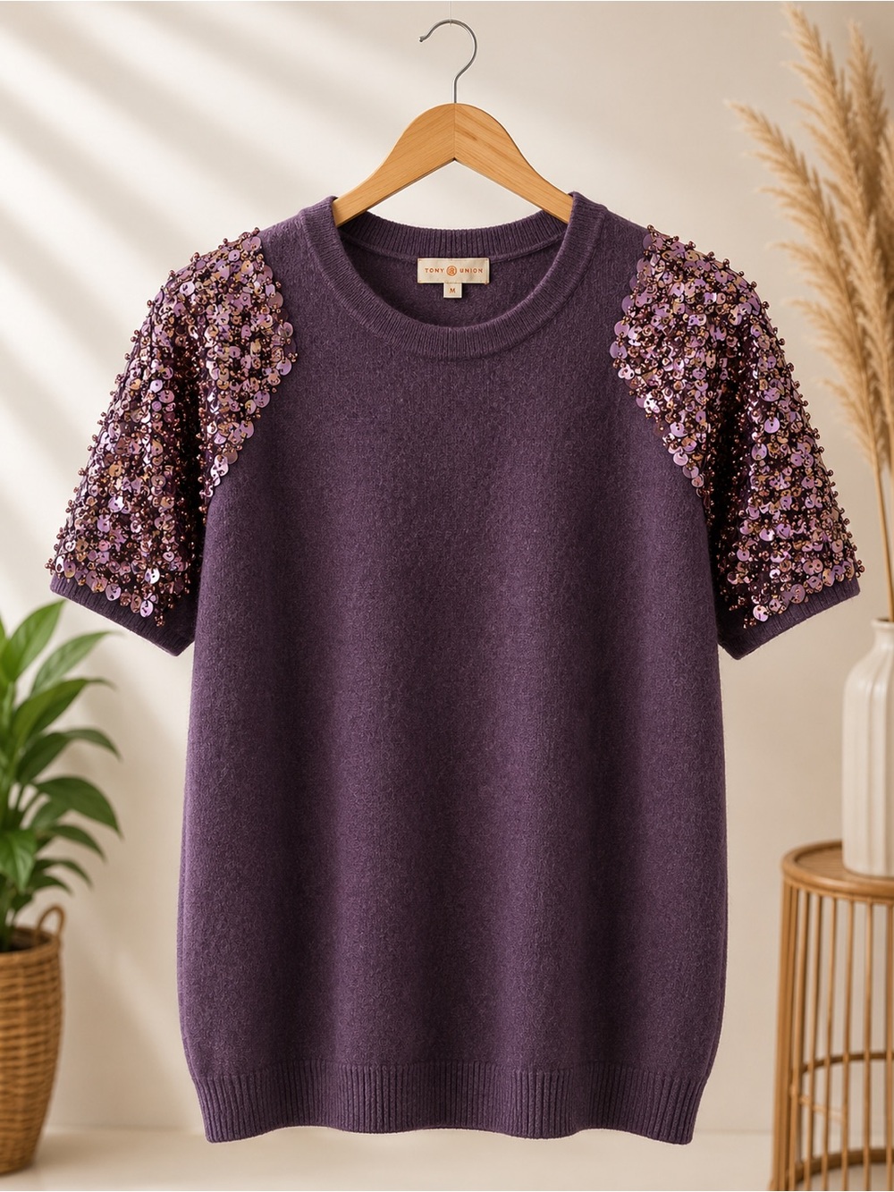 Tory Burch Dusty Lavender Crewneck Sweater
